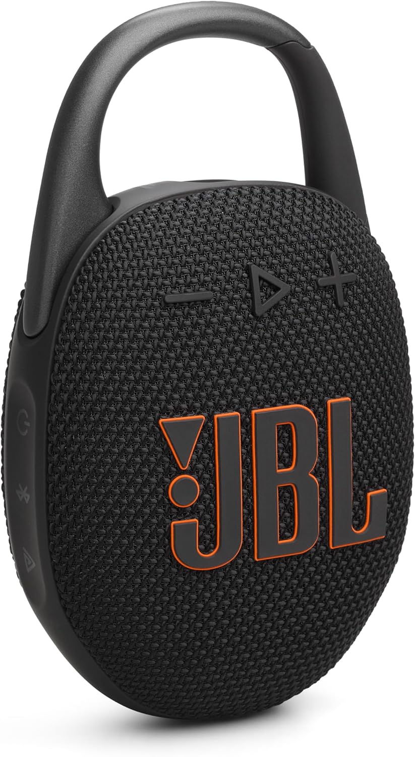 JBL Clip 5 – Ultra‑Portable Bluetooth Speaker with Punchy Bass, Carabiner, IP67 Waterproof, 12 H Playtime (Black)