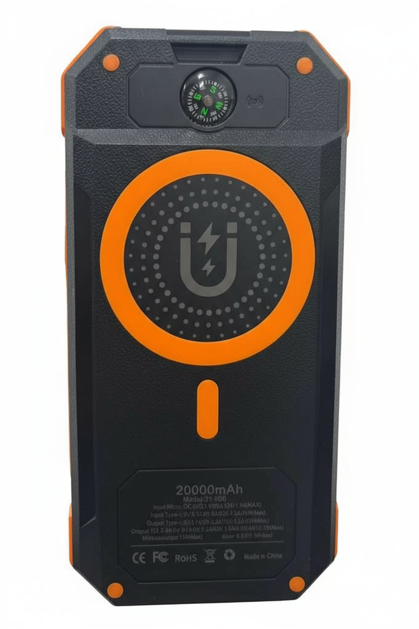 MagSafe Wireless Solar Power Bank 20000mAh with LED Flashlight | Portable Fast Charging Battery Pack